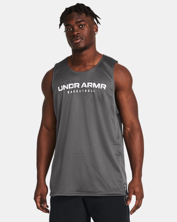 Camiseta sin mangas UA Zone Reversible para hombre, Gray, pdpMainDesktop image number 0